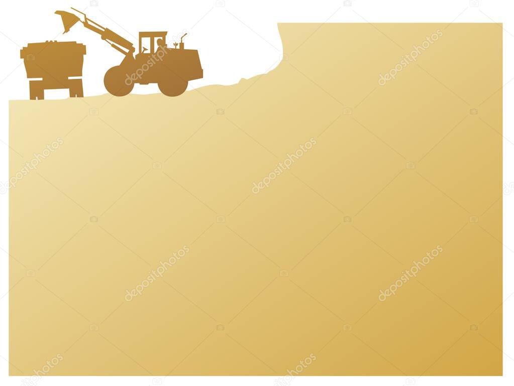 Background design with a bulldozer