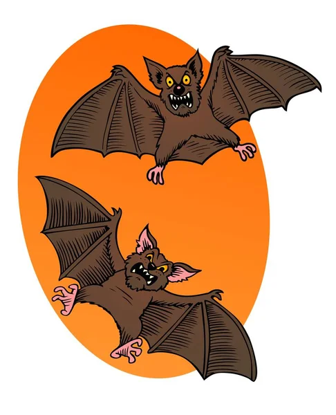 Два страшно мультфільм кажанів — стоковий вектор