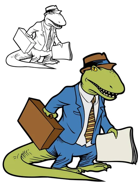 Dinozaur szef w dwóch wersjach — Wektor stockowy