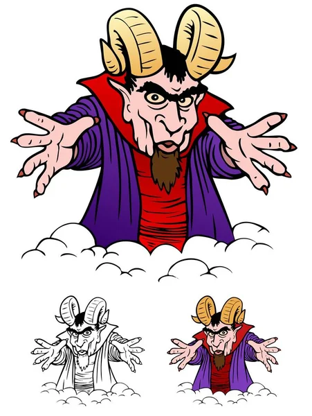 Creepy Goat Priest — Stock Vector