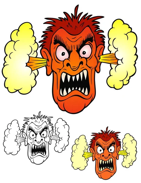 Absolutely Angry Face — Stock Vector