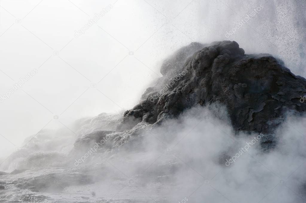 Castle Geyser Erupting, close up