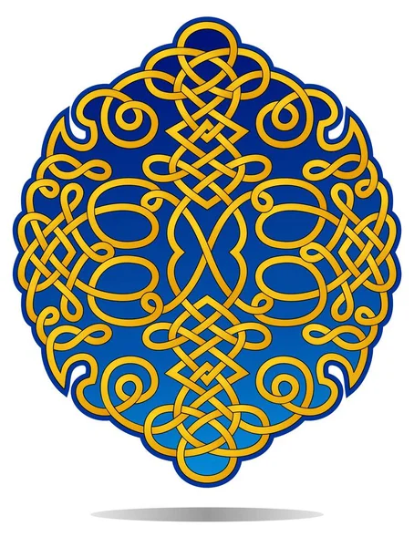 Ornamento Decorativo Com Filigrana Dourada Para Crista Medalhão Decorativo — Vetor de Stock