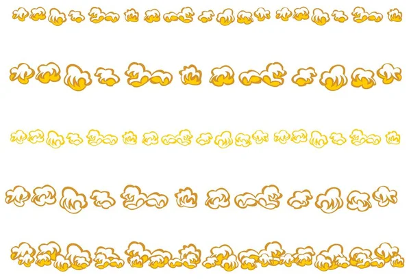 Popcorn Design Elemente Linien Von Dekorativem Popcorn Mehreren Variationen — Stockvektor