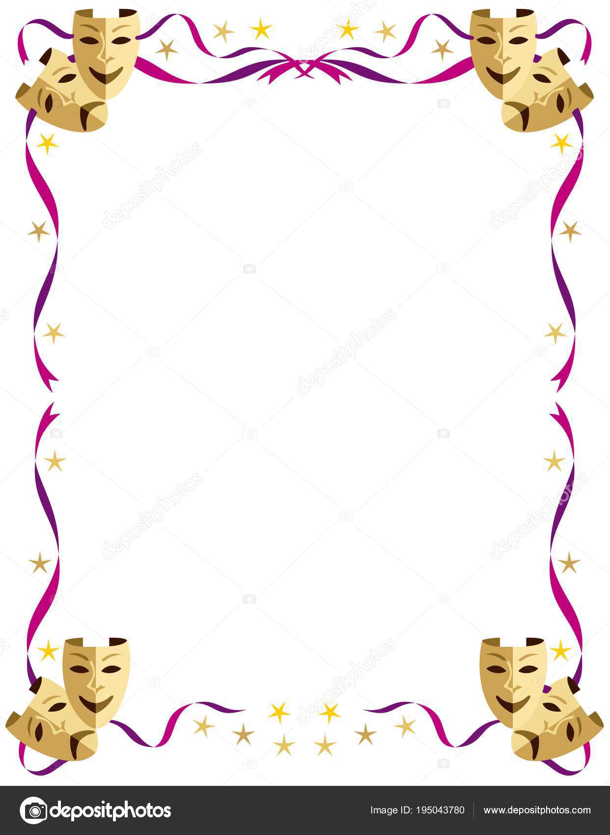 Download Theater Mask Border Design — Stock Vector © Therealdarla ...