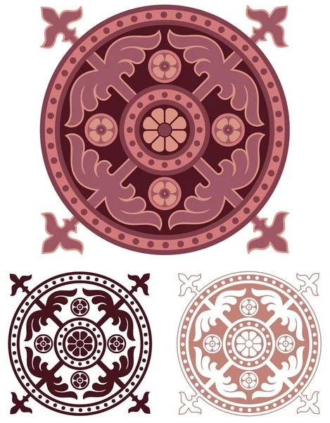 Elaborar Medalhão Estilo Europeu Clássico Mandala — Vetor de Stock