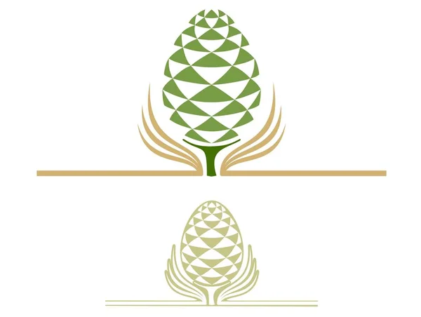 公司徽章设计与王冠云杉锥形 — 图库矢量图片