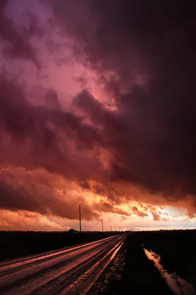 イリノイ州雷雨嵐を追いかけて — ストック写真