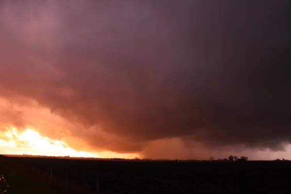 Illinois Orage Coucher de soleil — Photo