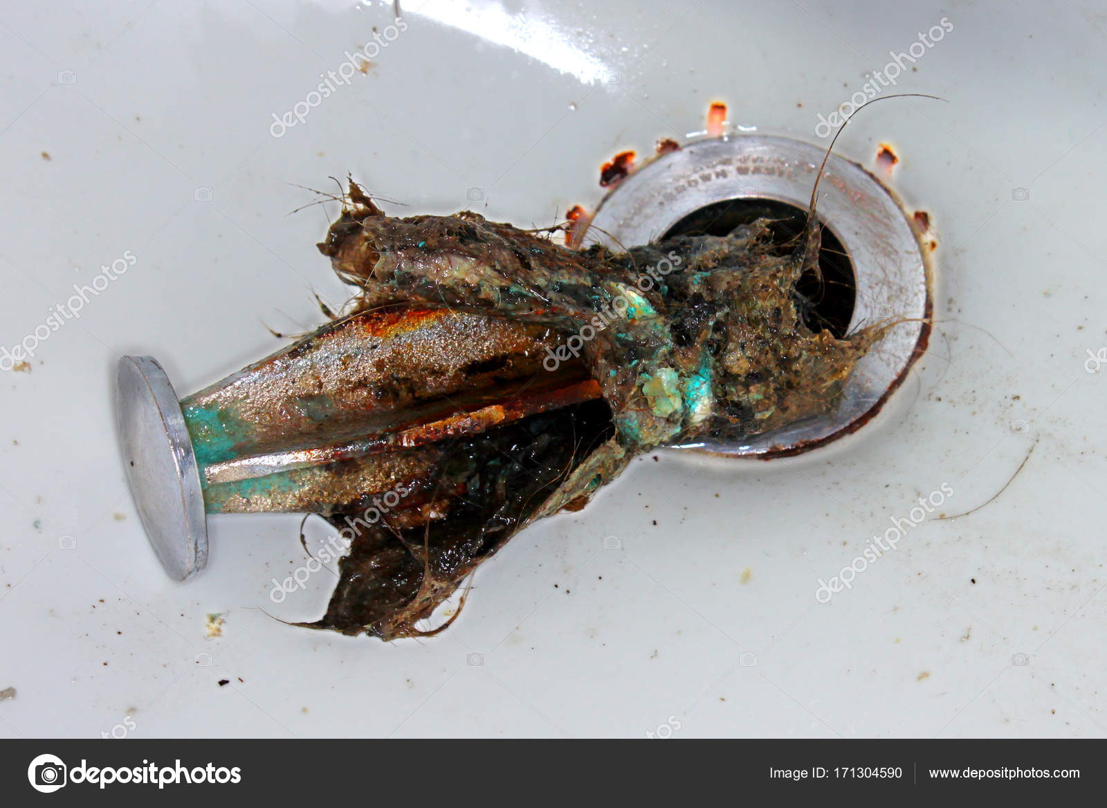 Sink Drain Stopper Clog Stock Photo C Wirepec 171304590
