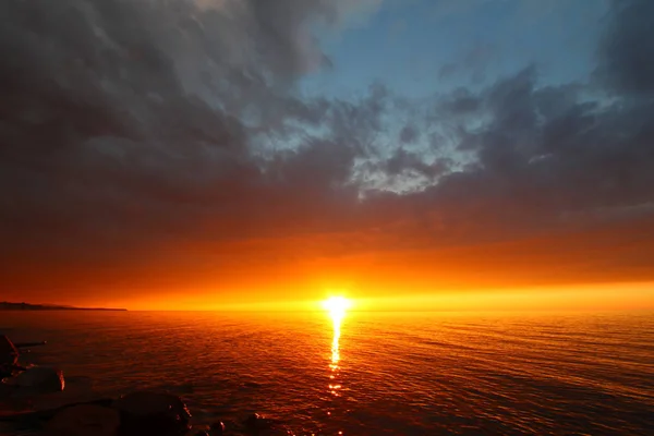 Michigan vakantie strand zonsondergang — Stockfoto