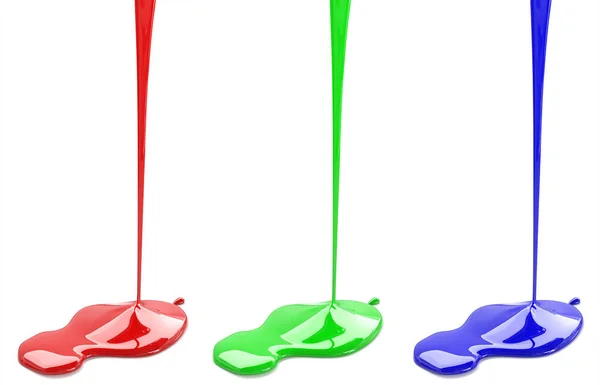 Red Green and Blue paints — Stock Photo, Image