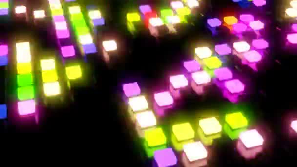 Öncü Işıklar Matrisi Renkli Gürültülü Bir Şekilde Yanıp Sönüyor Öndeki — Stok video