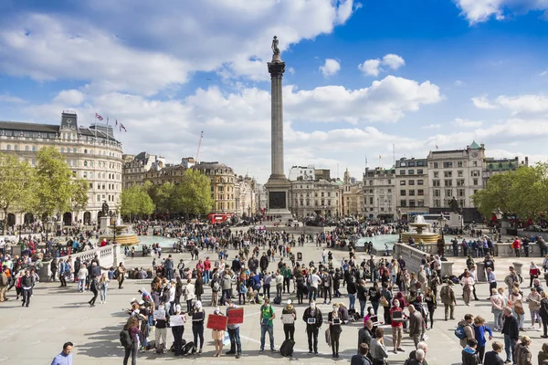 Trafalgar plein in Londen Stockafbeelding