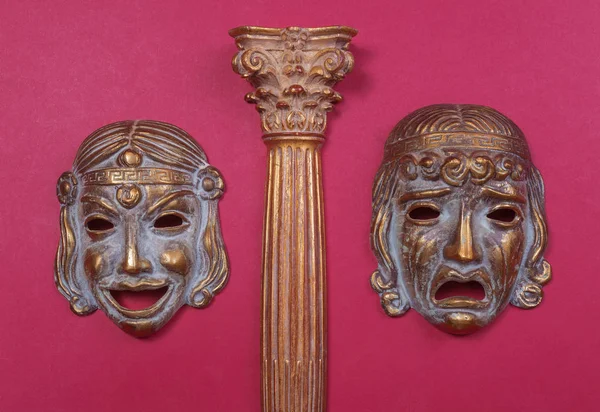 Máscaras do teatro grego Fotos De Bancos De Imagens Sem Royalties