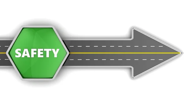 Road with sign safety — Stock Photo, Image