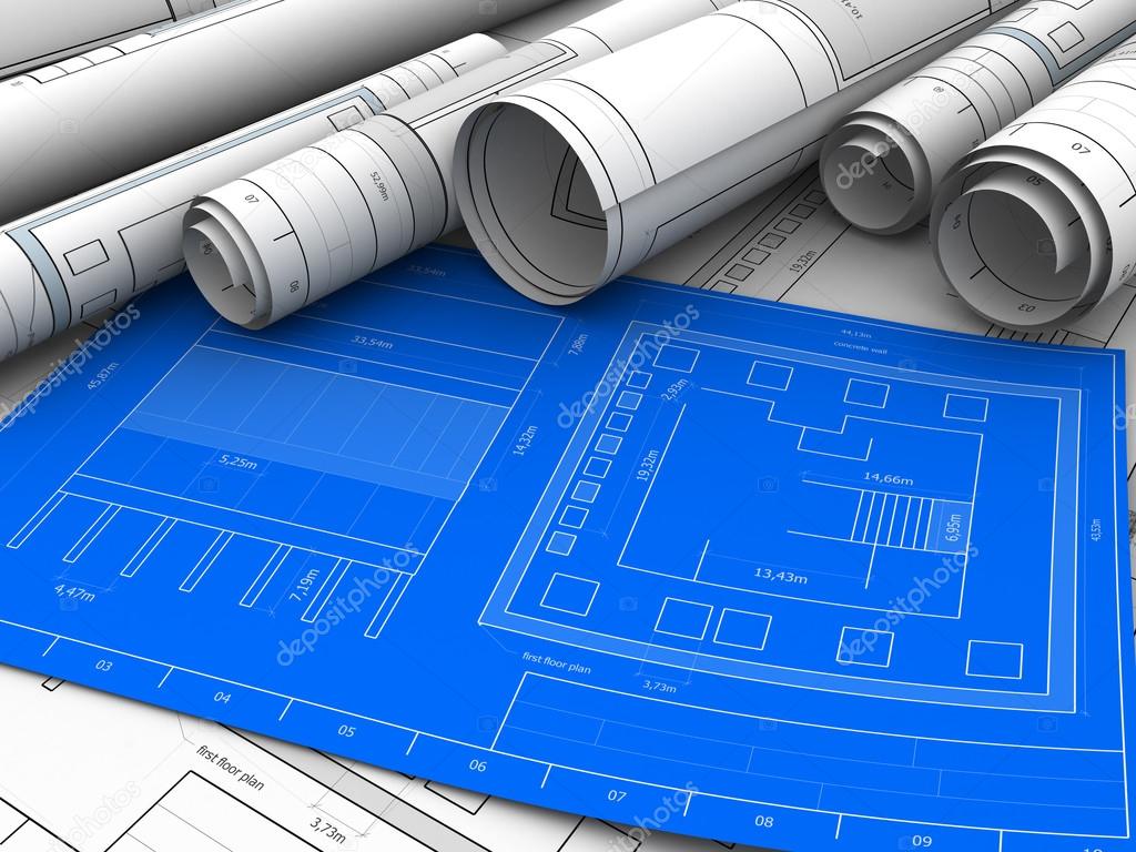 3d of blueprints of building