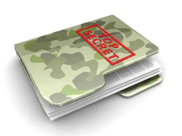 Folder with secret army documents — Stock Photo, Image