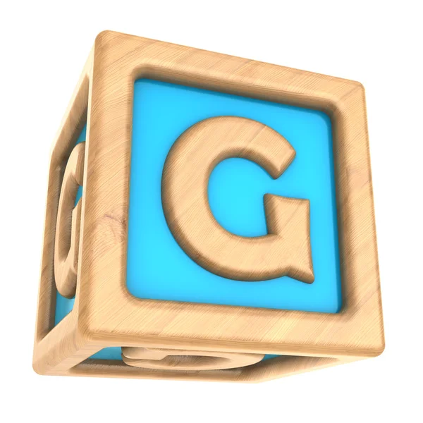 Toy cube with letter g — Stock Photo, Image