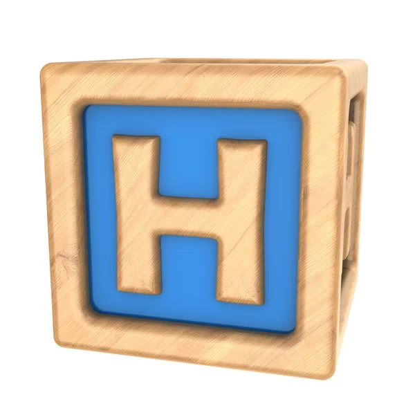 Speelgoed kubus met letter h — Stockfoto