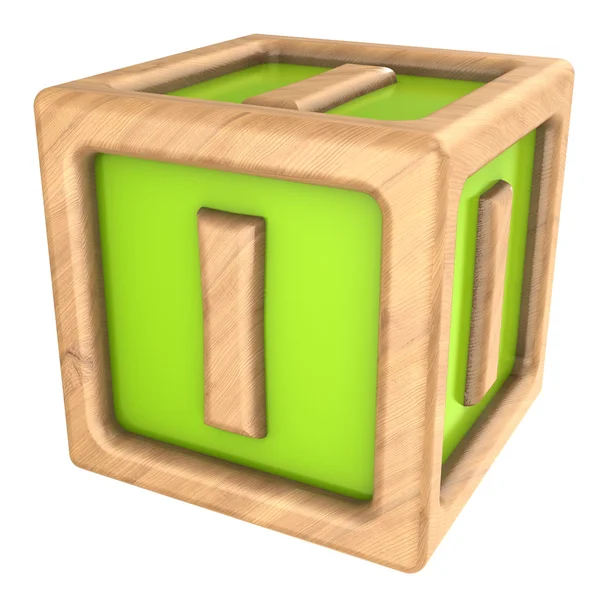 Cube jouet avec lettre i — Photo