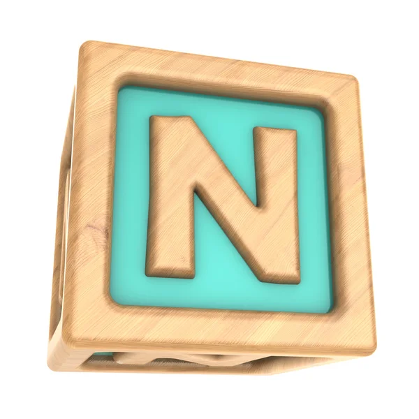 Toy cube with letter n — Stock Photo, Image
