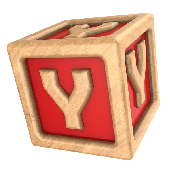 Toy cube with letter y — Stock Photo, Image