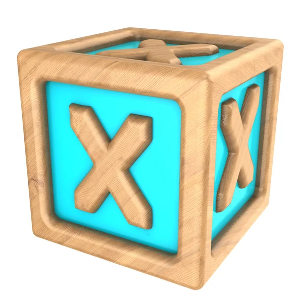 Speelgoed kubus met de letter x — Stockfoto