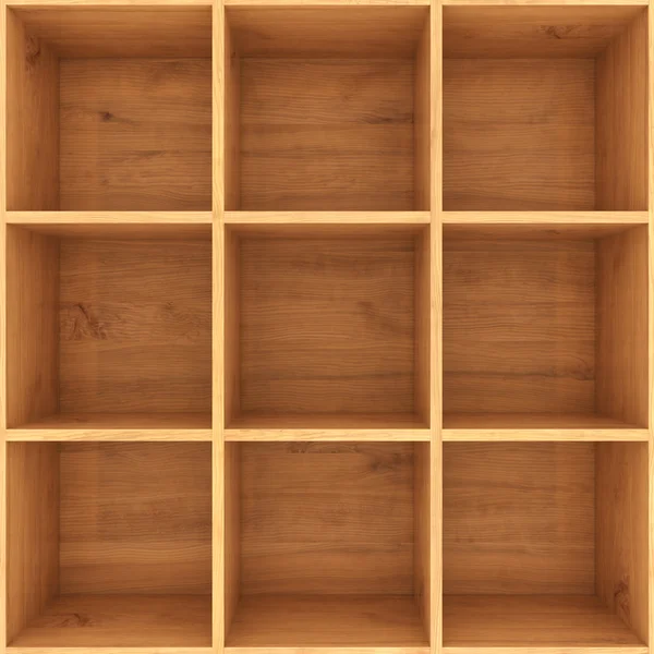 Wooden shelves for books — Stock Photo, Image