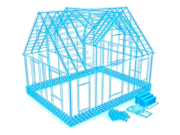 Estrutura de construção da casa — Fotografia de Stock