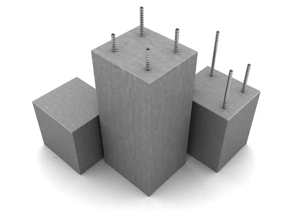 Reinforced concrete blocks — Stock Photo, Image