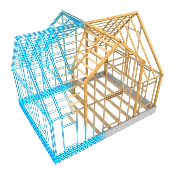 Estrutura de construção da casa — Fotografia de Stock