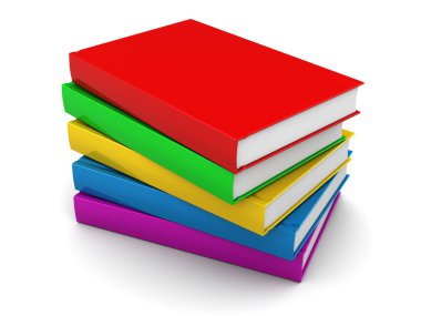 renkli kitap yığını