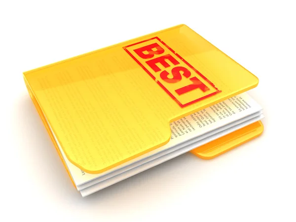 Folder with text documents and word Best — Stock Photo, Image