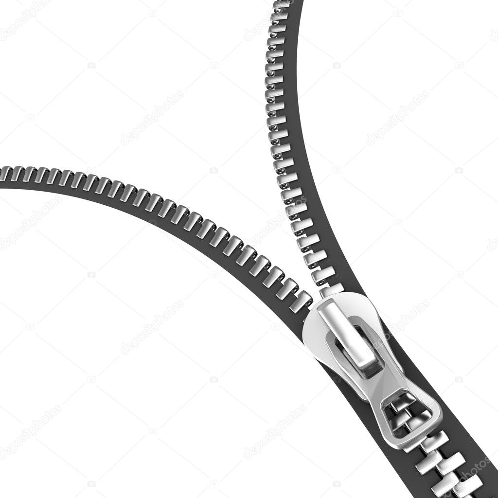 Opening metal zipper 