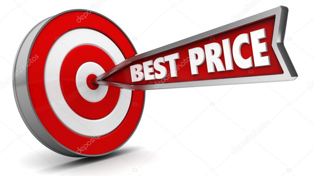 target and arrow with Best price words