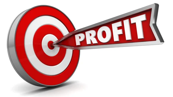 Arrow with sign profit target — Stock fotografie