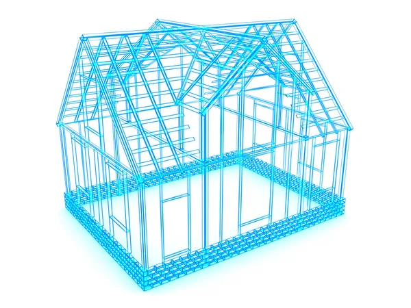 Croquis de la conception de la maison cadre — Photo