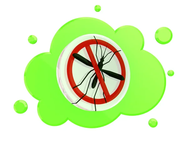 Symbol kontroli komara na zielony chmura — Zdjęcie stockowe