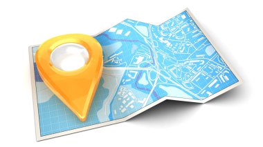 Harita ve gps noktası sembolü