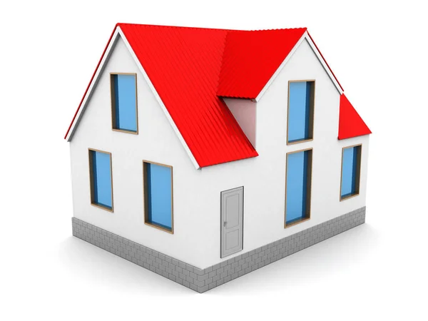 Model van huis met het rode dak — Stockfoto