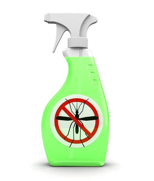 Plastikflasche mit Mückenspray — Stockfoto