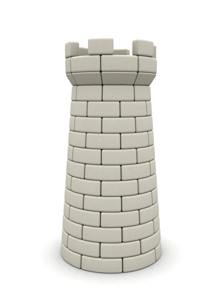 Ilustração 3d da torre de tijolos — Fotografia de Stock