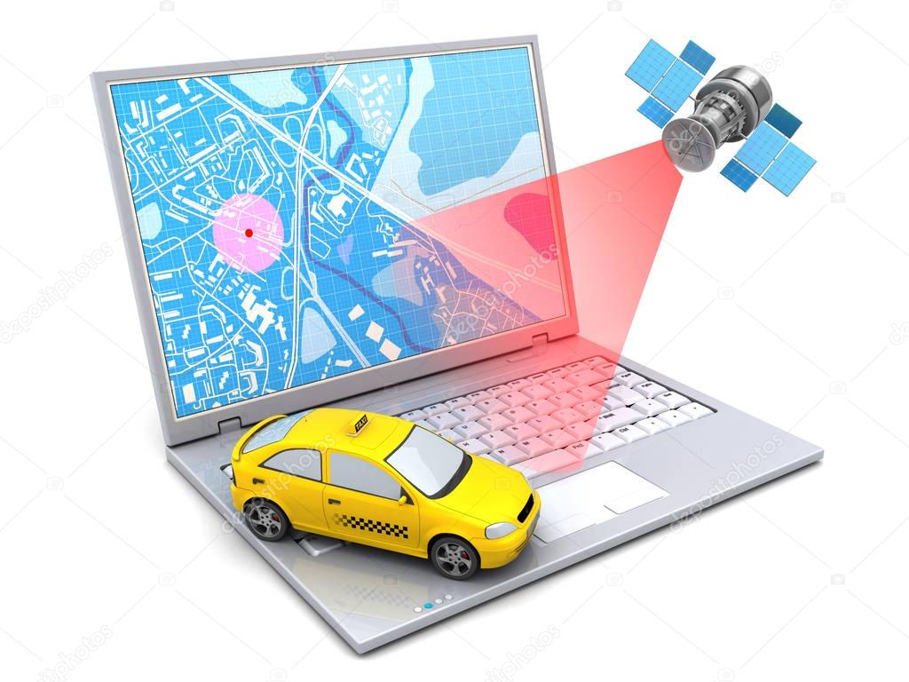 taxi location tracking with computer
