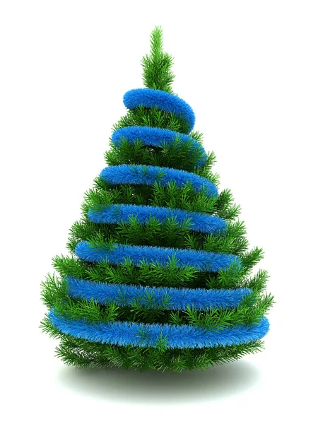 Christmas tree with blue decorations — Stock Photo, Image