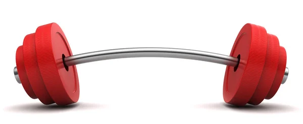 Curved barbell on white — Stock Photo, Image