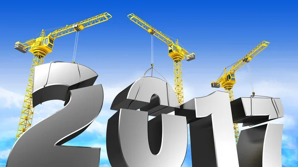 Cranes building 2017 year — Stock Photo, Image