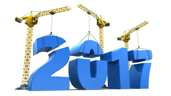 Cranes building 2017 year — Stock Photo, Image