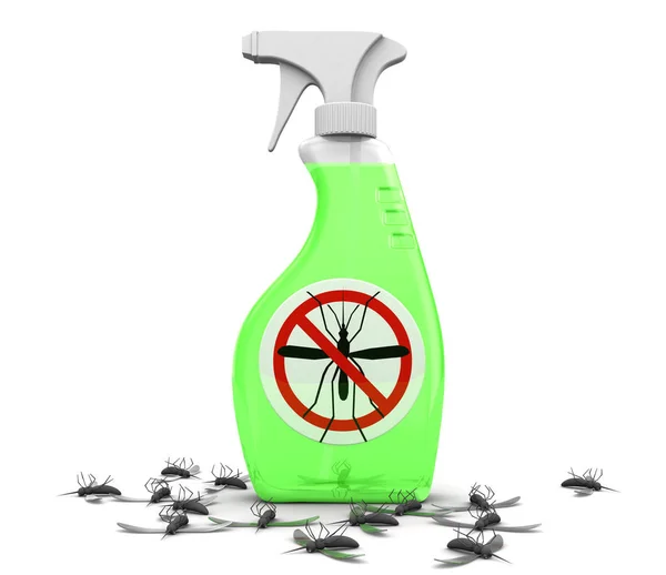 Plastikflasche mit Mückenspray — Stockfoto