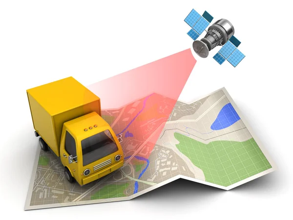 Cargo satellite tracking concept — Stock Photo, Image